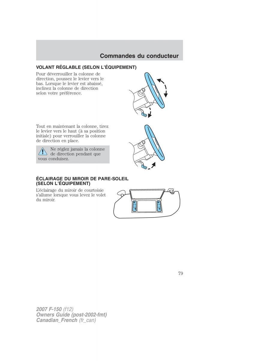 Ford F 150 manuel du proprietaire / page 79