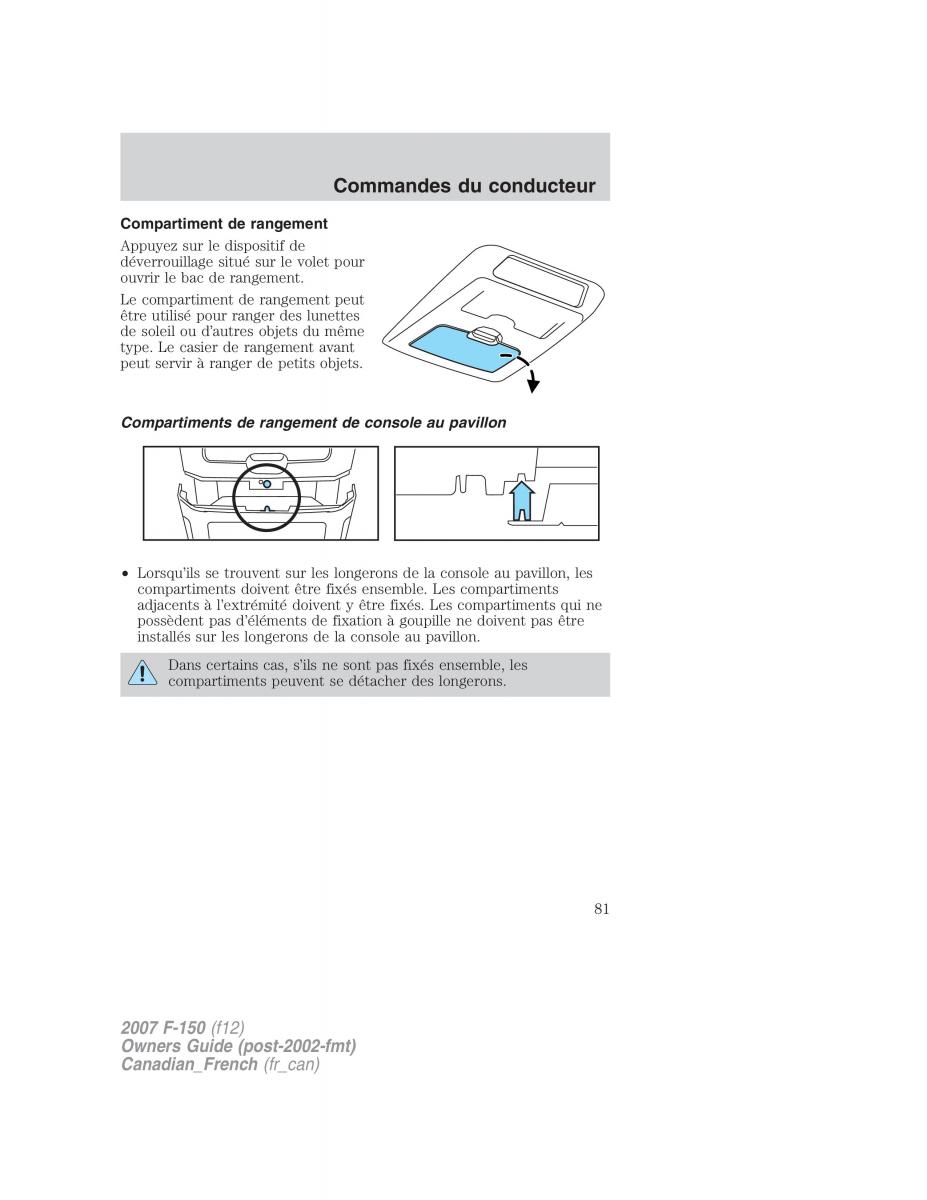 Ford F 150 manuel du proprietaire / page 81