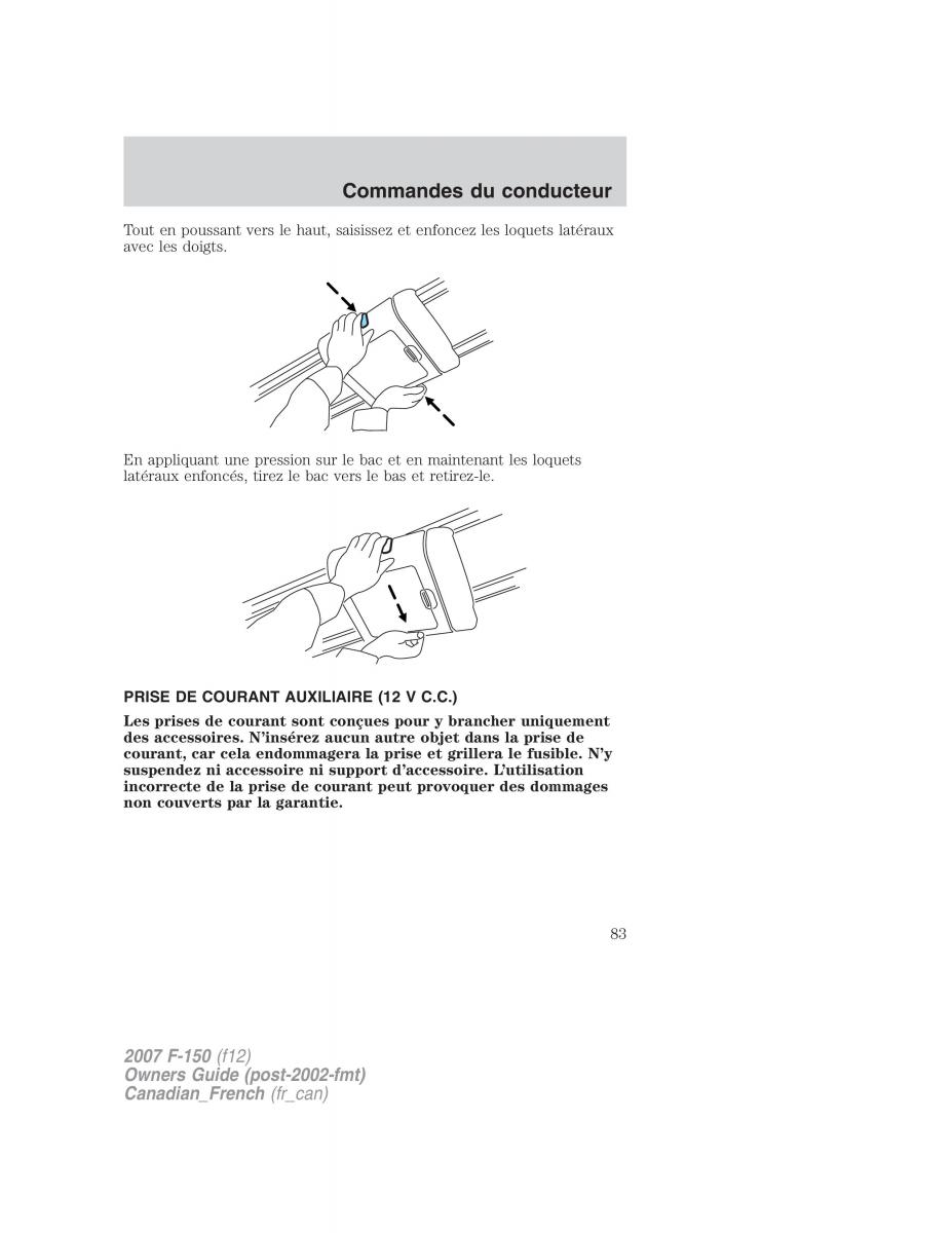 Ford F 150 manuel du proprietaire / page 83