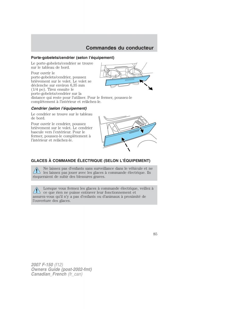 Ford F 150 manuel du proprietaire / page 85