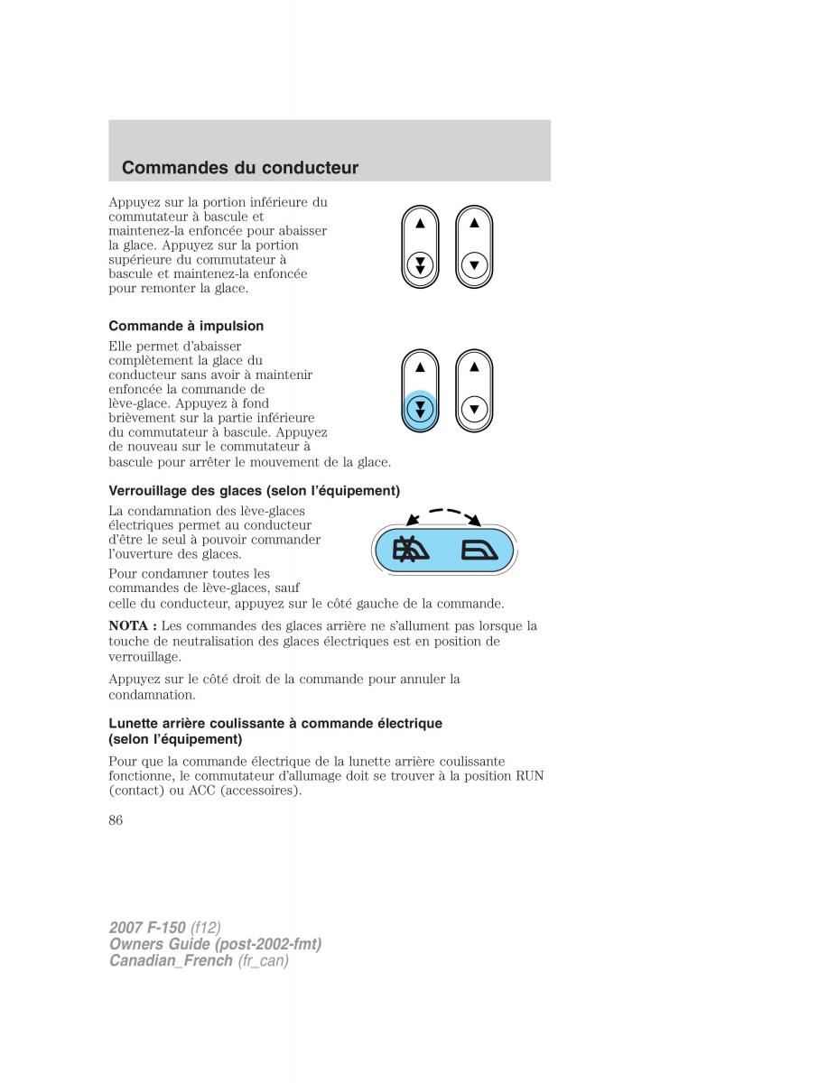 Ford F 150 manuel du proprietaire / page 86