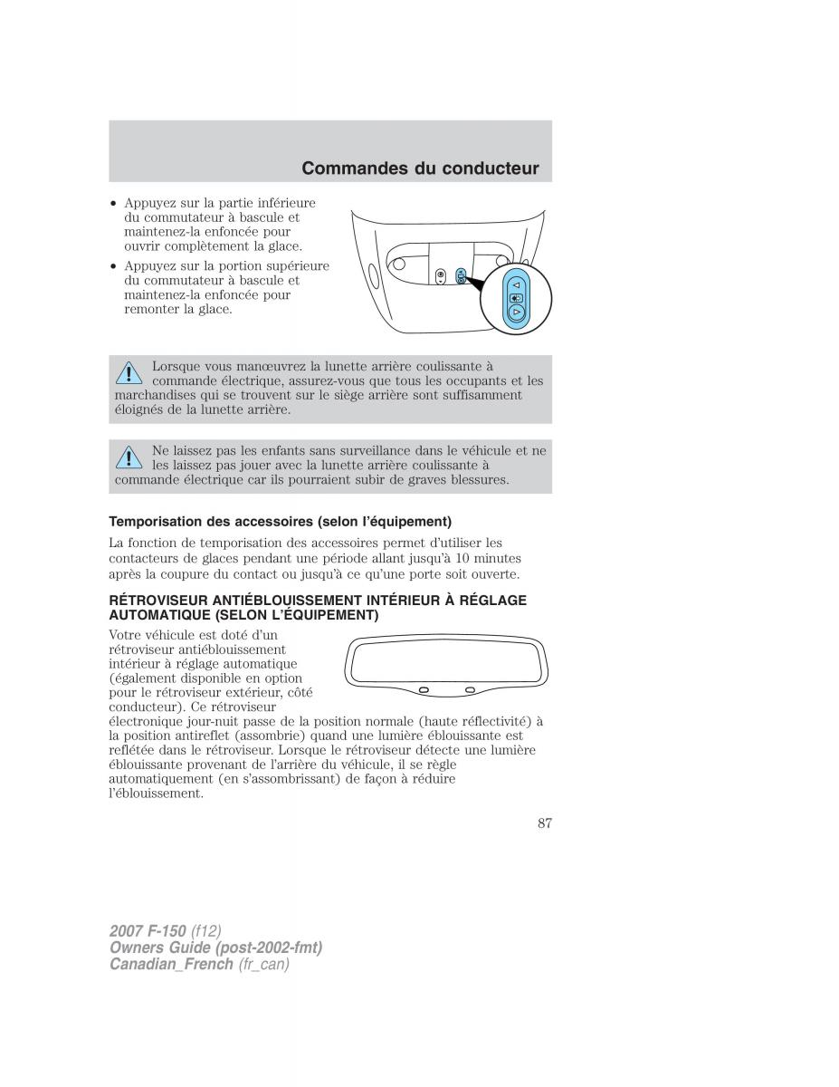 Ford F 150 manuel du proprietaire / page 87