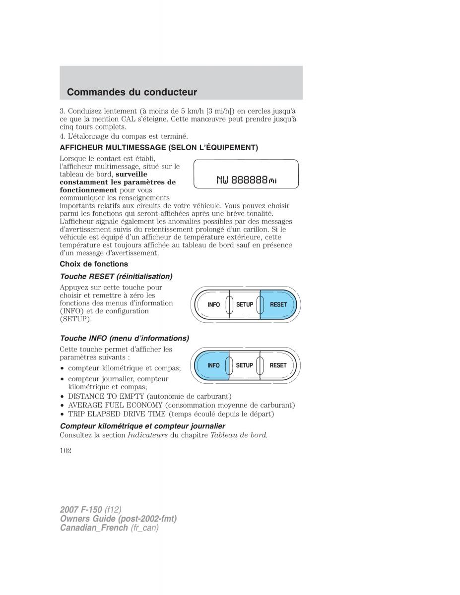 Ford F 150 manuel du proprietaire / page 102