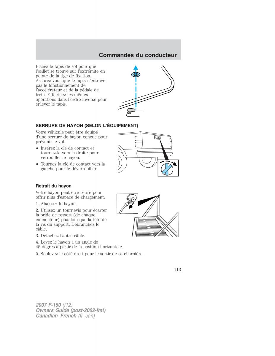 Ford F 150 manuel du proprietaire / page 113