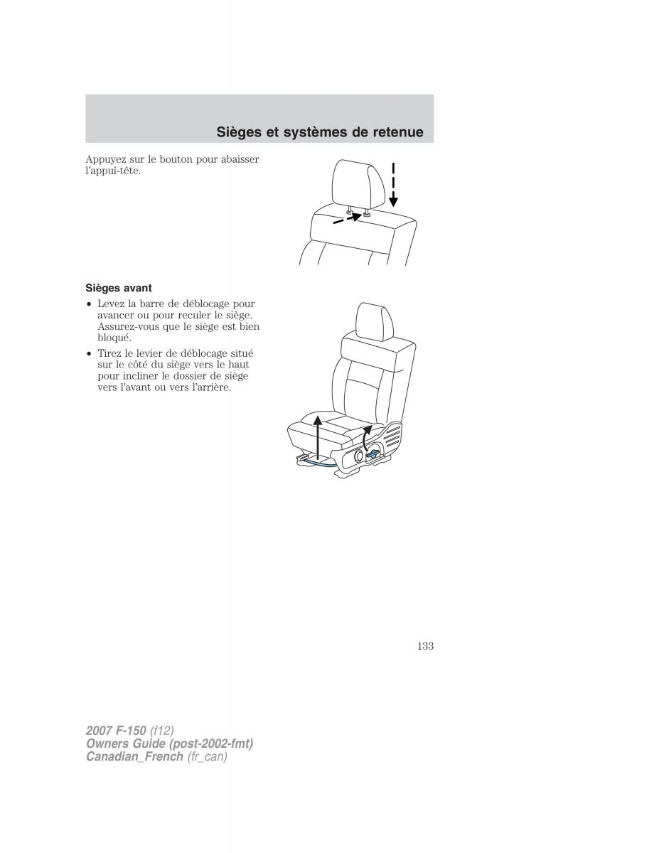 Ford F 150 manuel du proprietaire / page 133