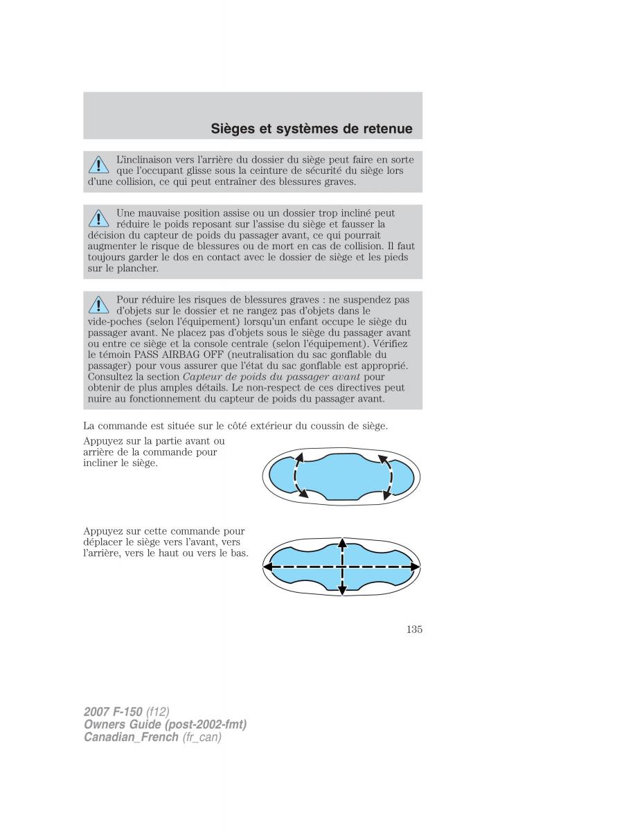 Ford F 150 manuel du proprietaire / page 135