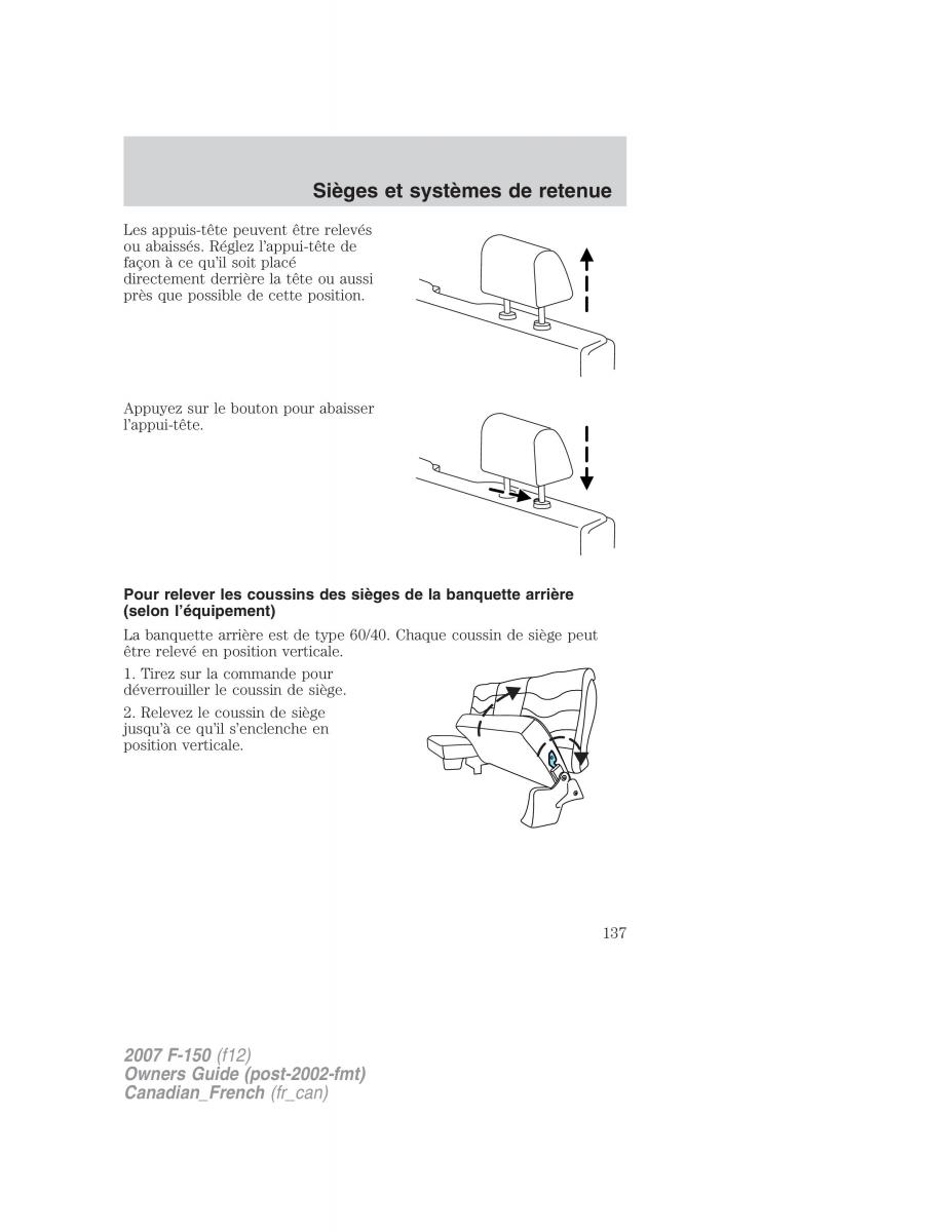 Ford F 150 manuel du proprietaire / page 137