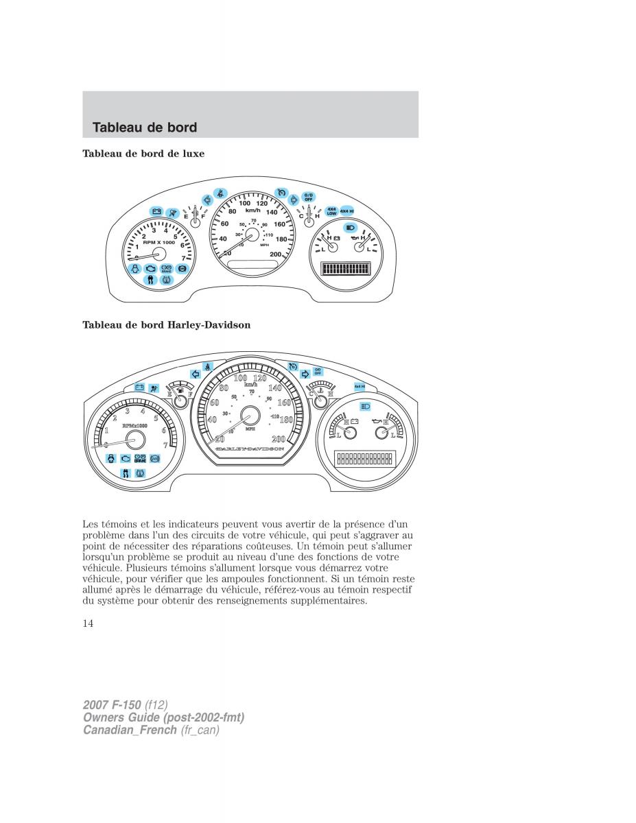 Ford F 150 manuel du proprietaire / page 14