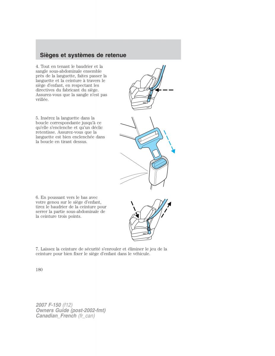 Ford F 150 manuel du proprietaire / page 180