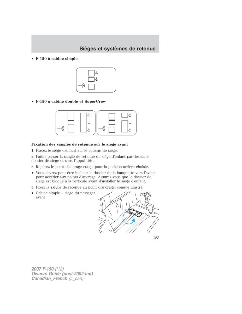 Ford F 150 manuel du proprietaire / page 183