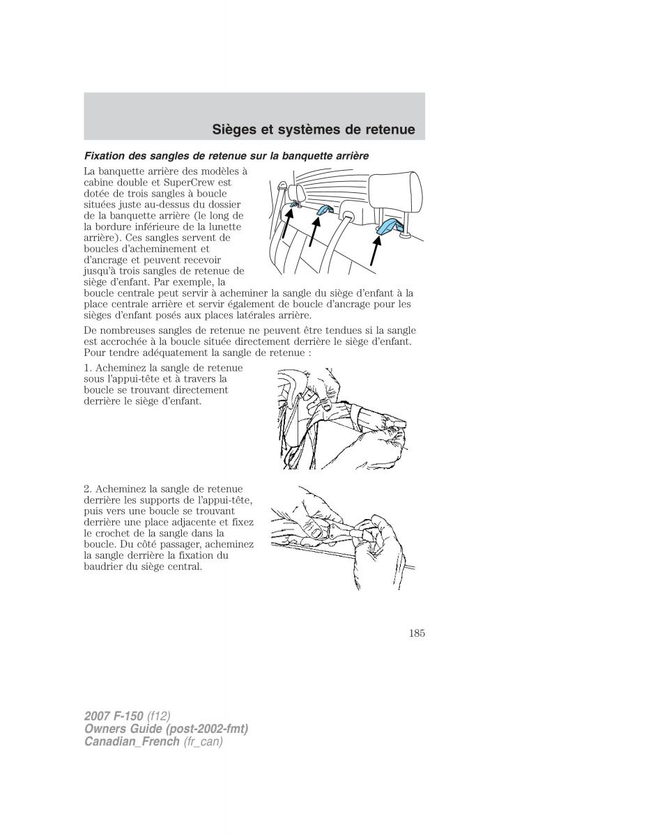 Ford F 150 manuel du proprietaire / page 185