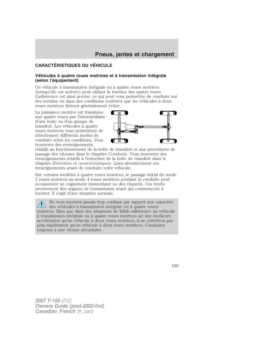 Ford F 150 manuel du proprietaire / page 189