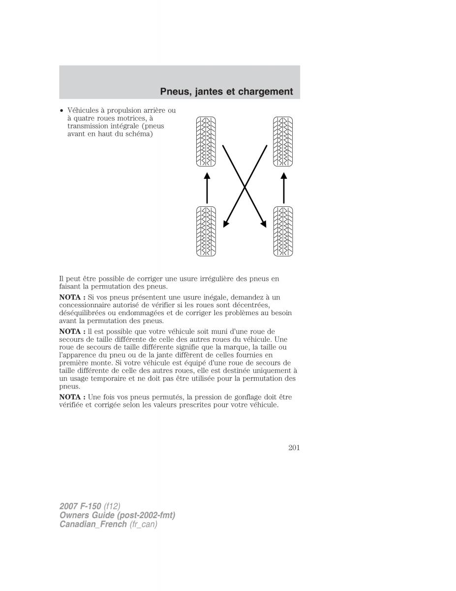 Ford F 150 manuel du proprietaire / page 201