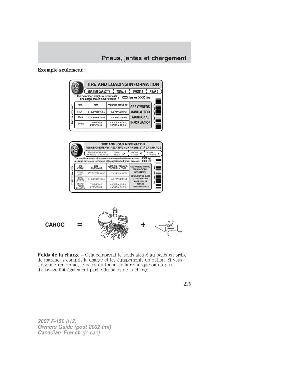 Ford F 150 manuel du proprietaire / page 215