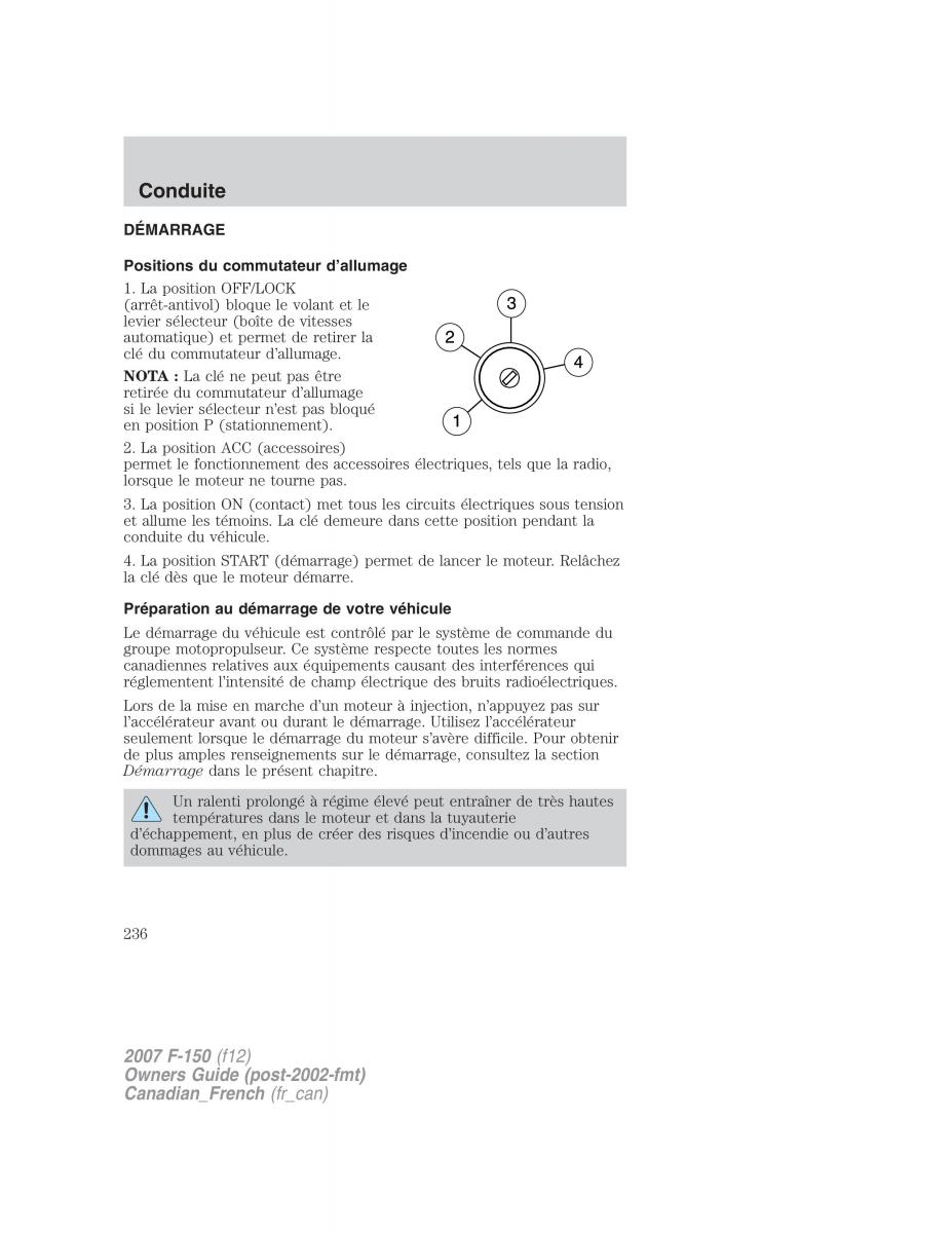 Ford F 150 manuel du proprietaire / page 236