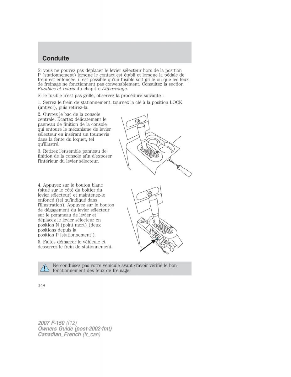 Ford F 150 manuel du proprietaire / page 248