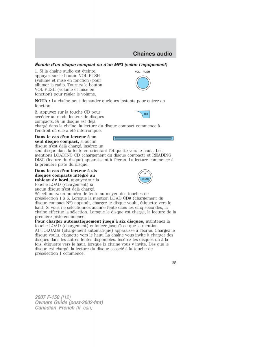 Ford F 150 manuel du proprietaire / page 25