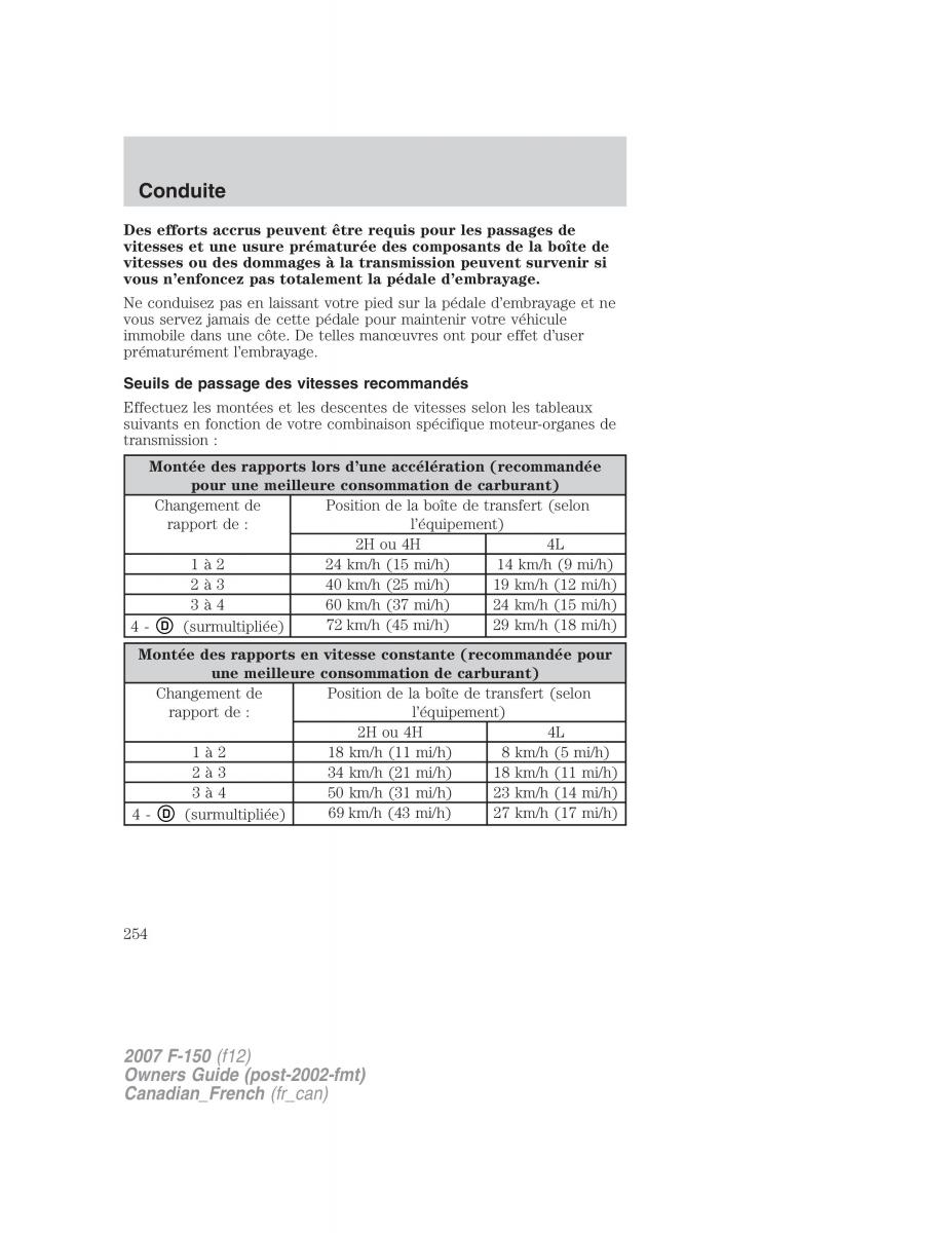 Ford F 150 manuel du proprietaire / page 254