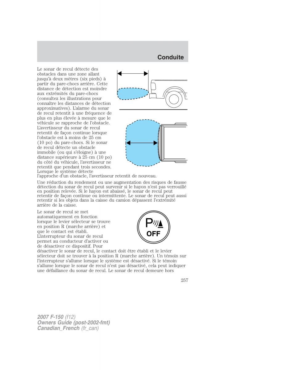 Ford F 150 manuel du proprietaire / page 257