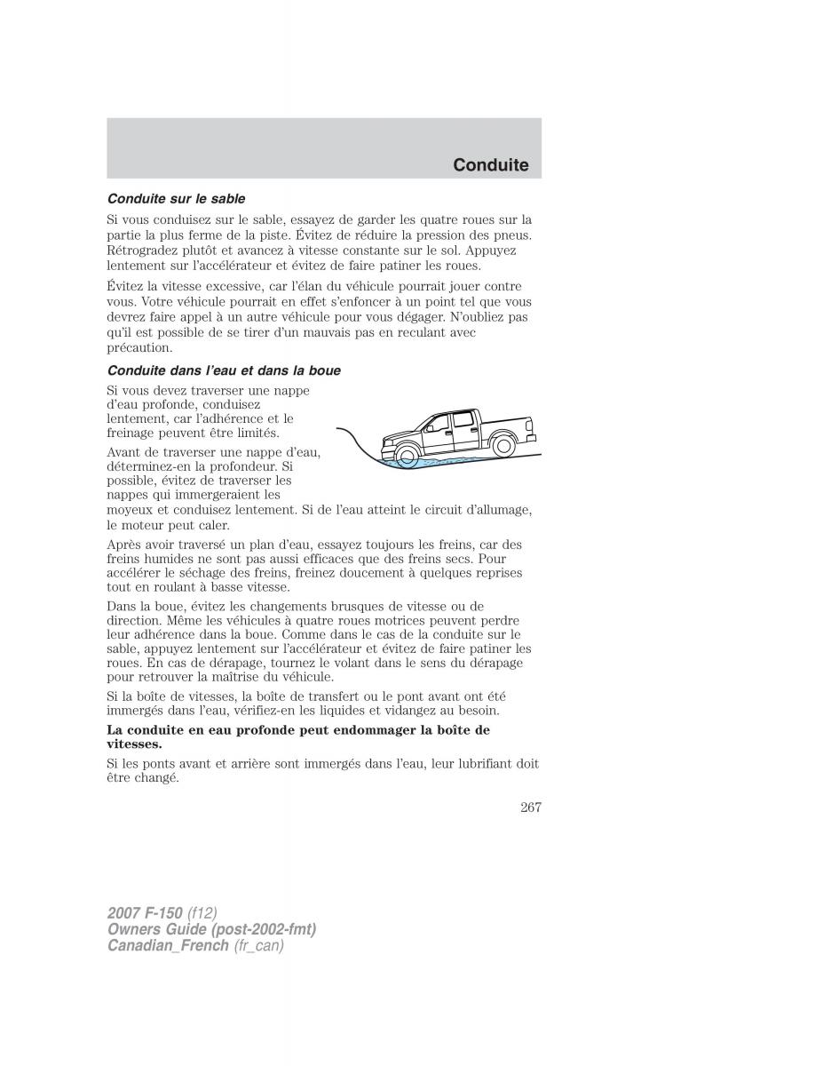 Ford F 150 manuel du proprietaire / page 267