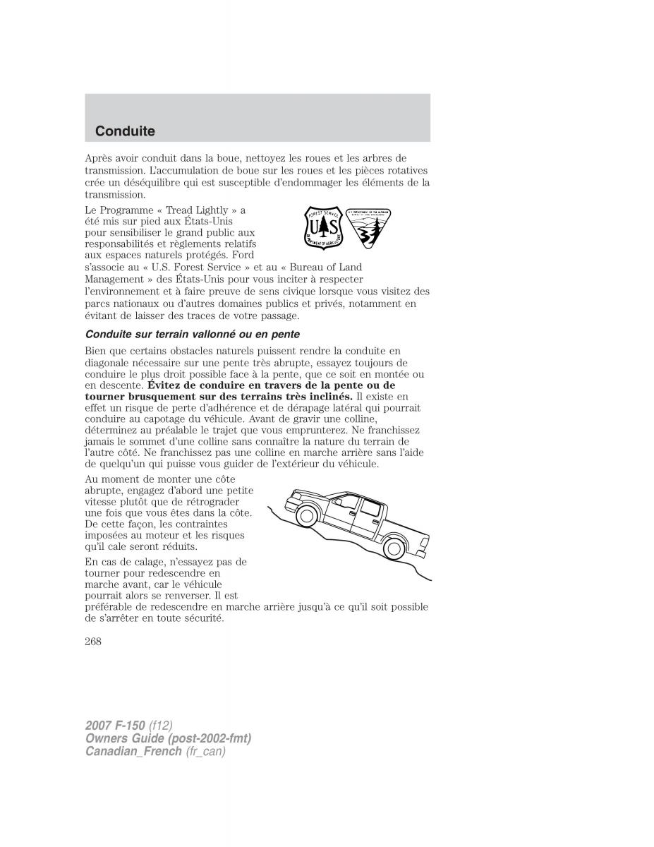 Ford F 150 manuel du proprietaire / page 268