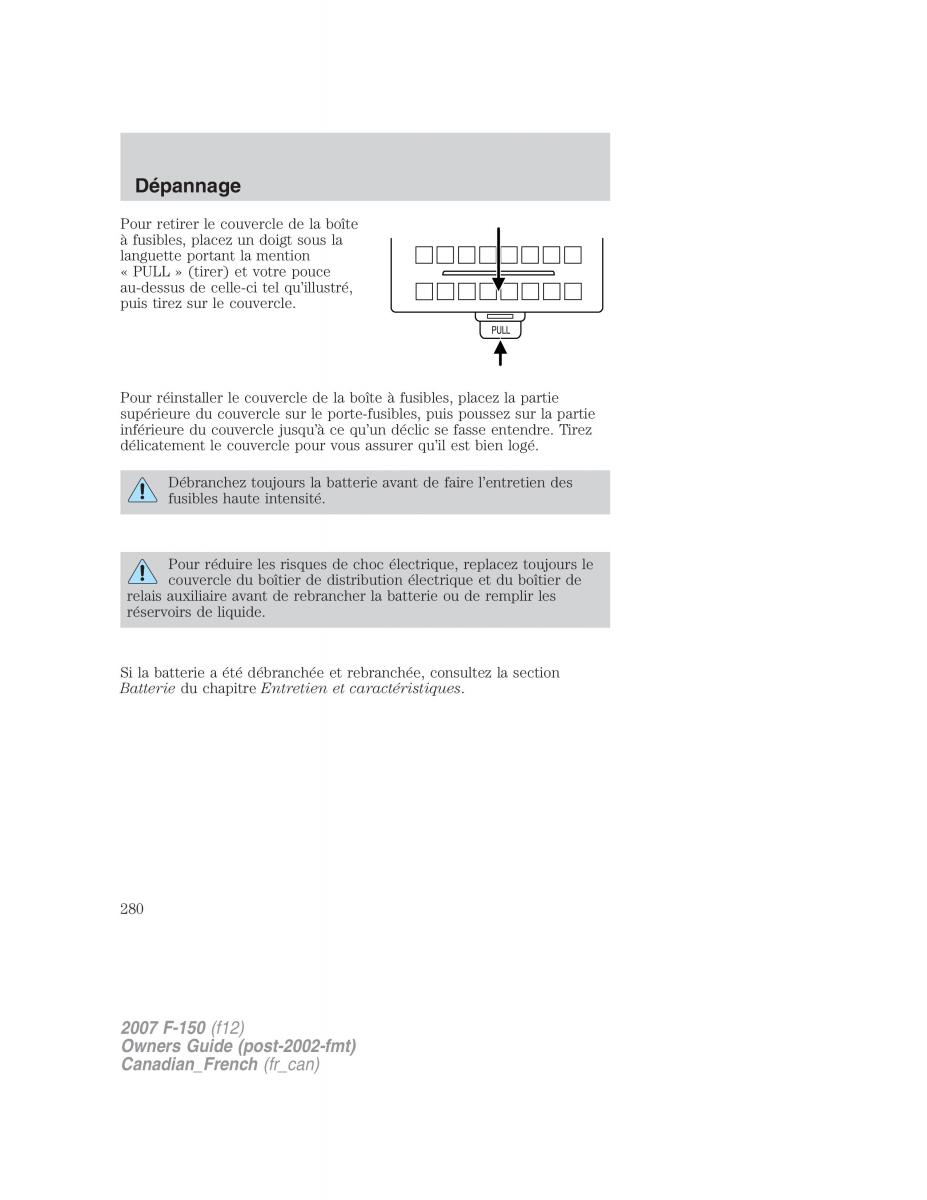 Ford F 150 manuel du proprietaire / page 280