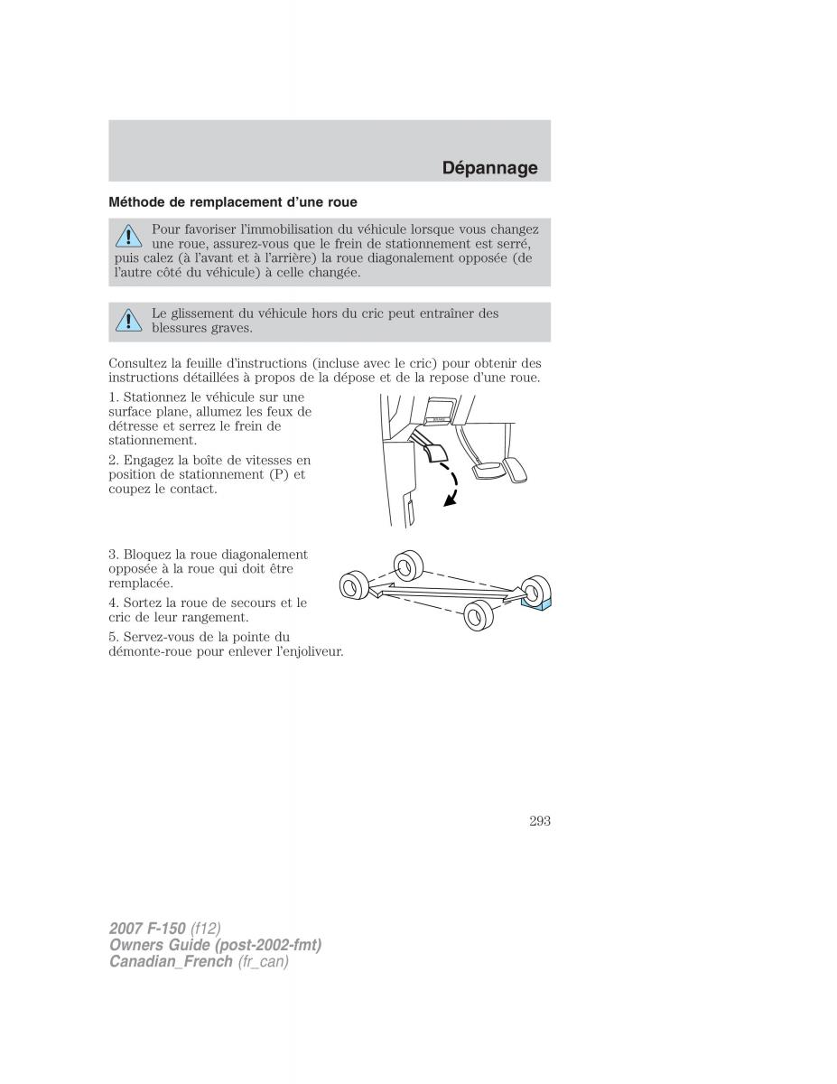 Ford F 150 manuel du proprietaire / page 293