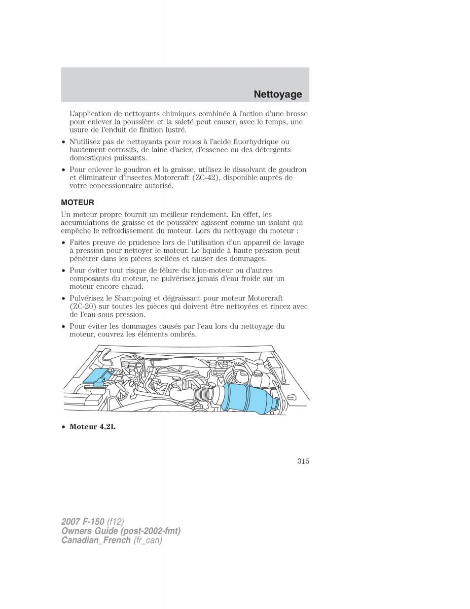 Ford F 150 manuel du proprietaire / page 315