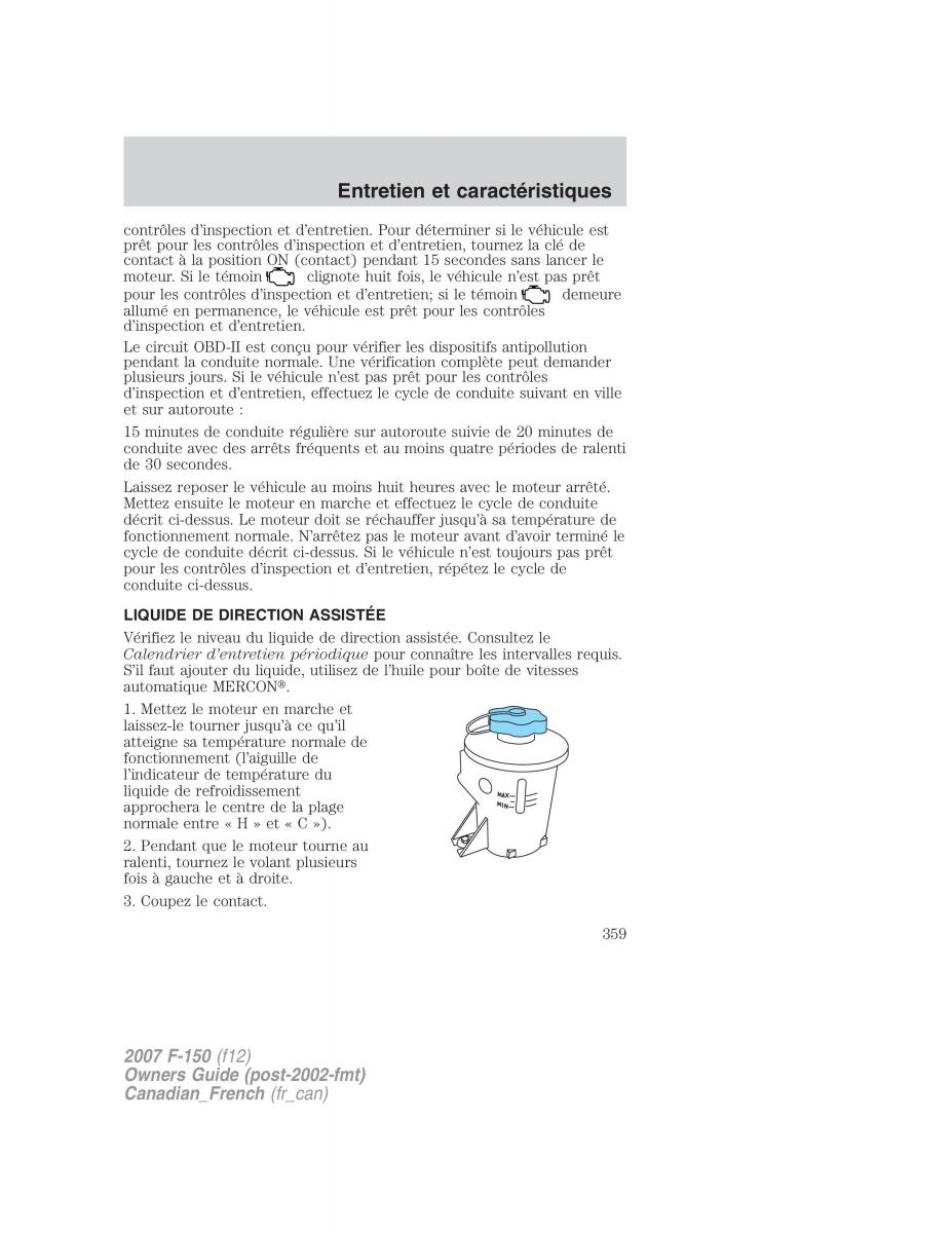 Ford F 150 manuel du proprietaire / page 359