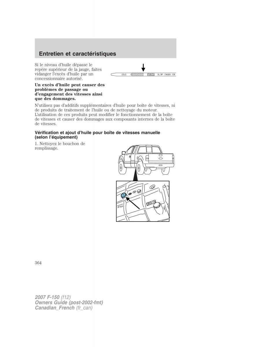 Ford F 150 manuel du proprietaire / page 364