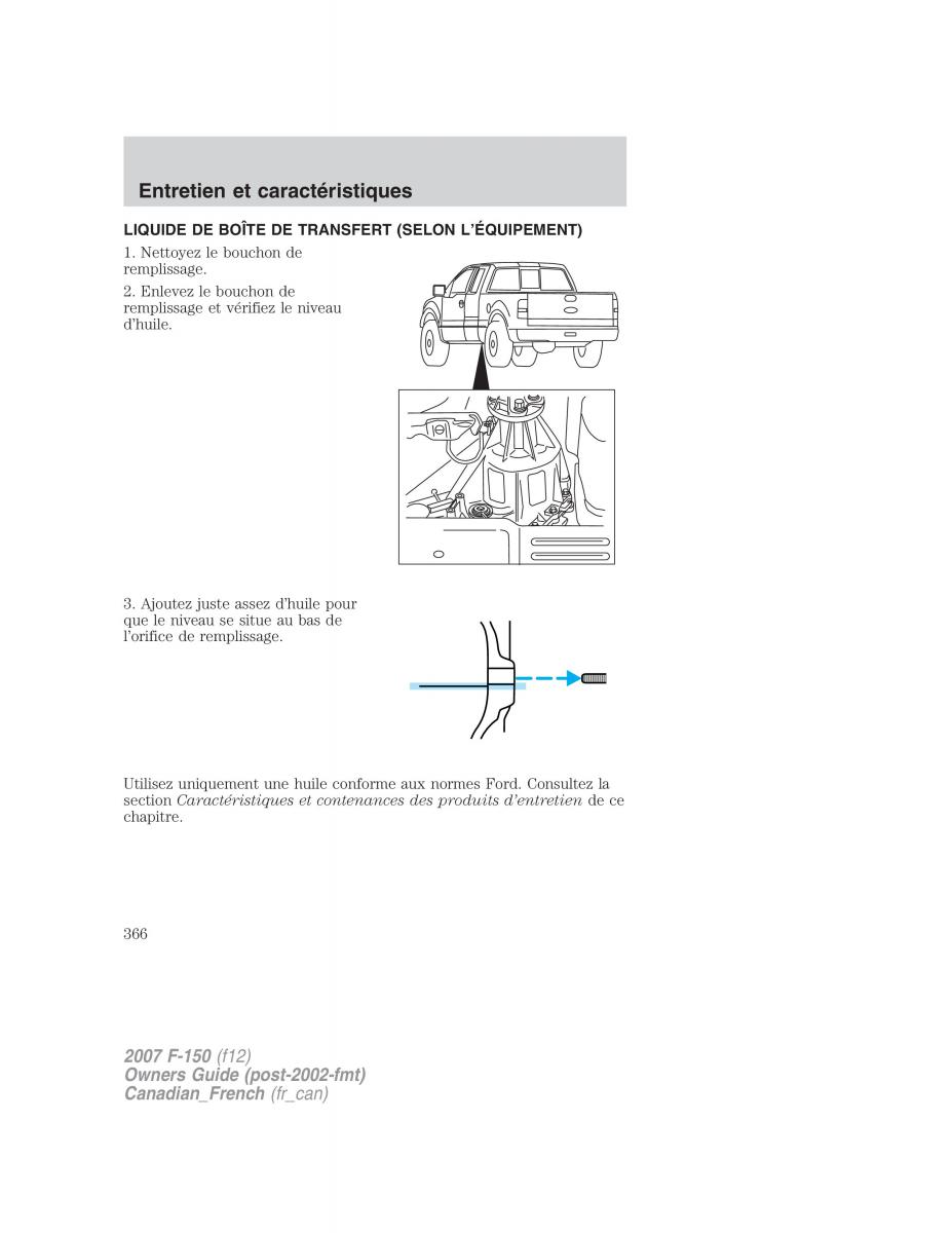 Ford F 150 manuel du proprietaire / page 366