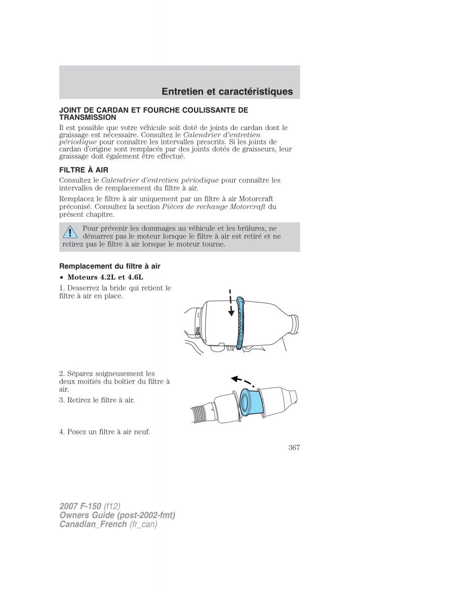 Ford F 150 manuel du proprietaire / page 367