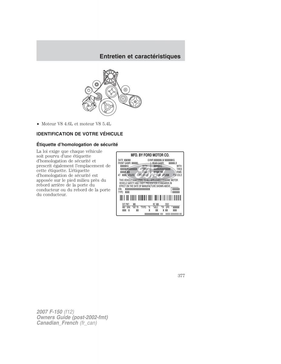 Ford F 150 manuel du proprietaire / page 377