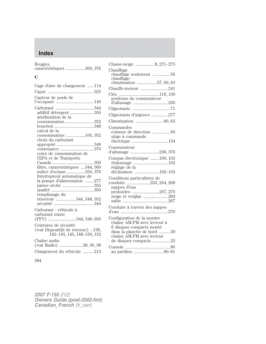 Ford F 150 manuel du proprietaire / page 384