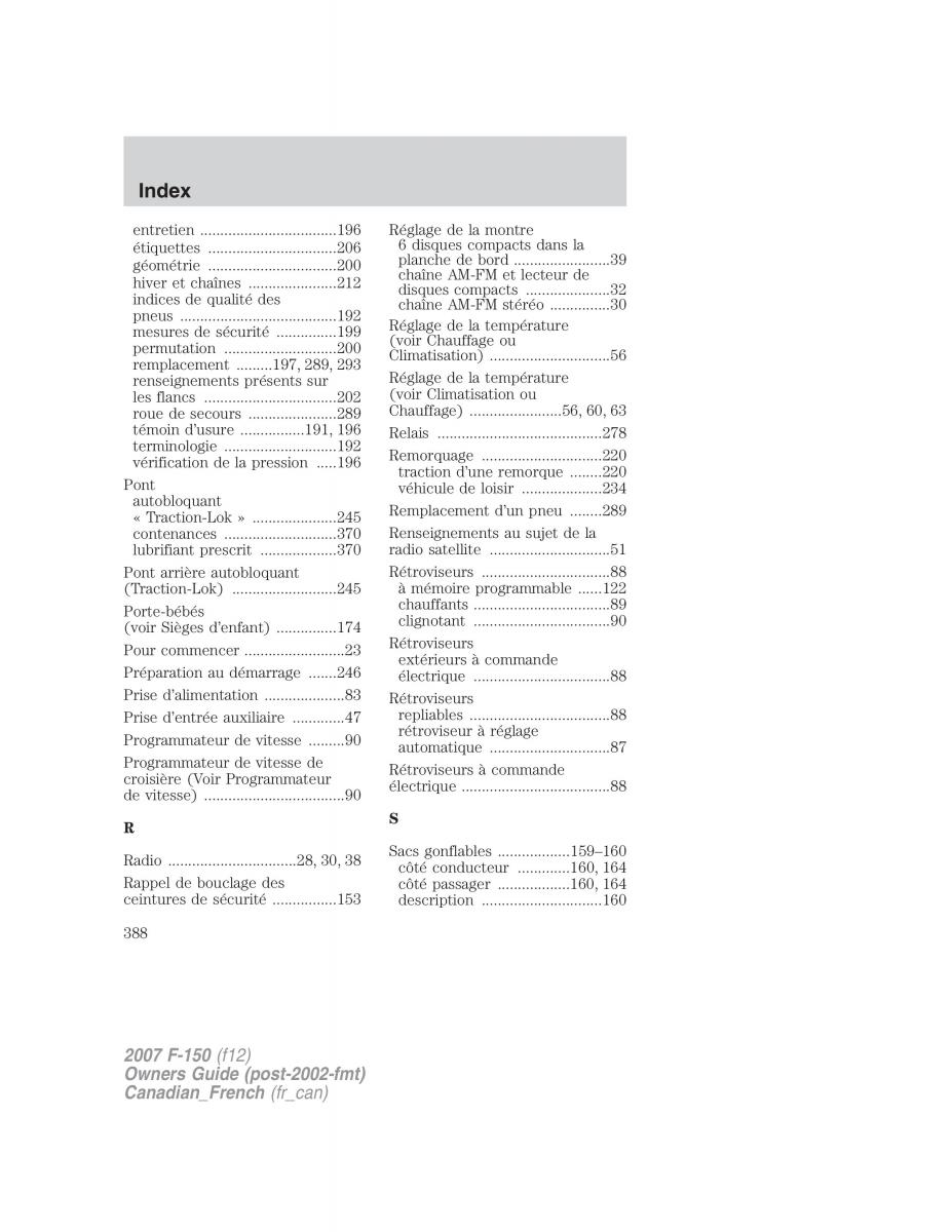 Ford F 150 manuel du proprietaire / page 388