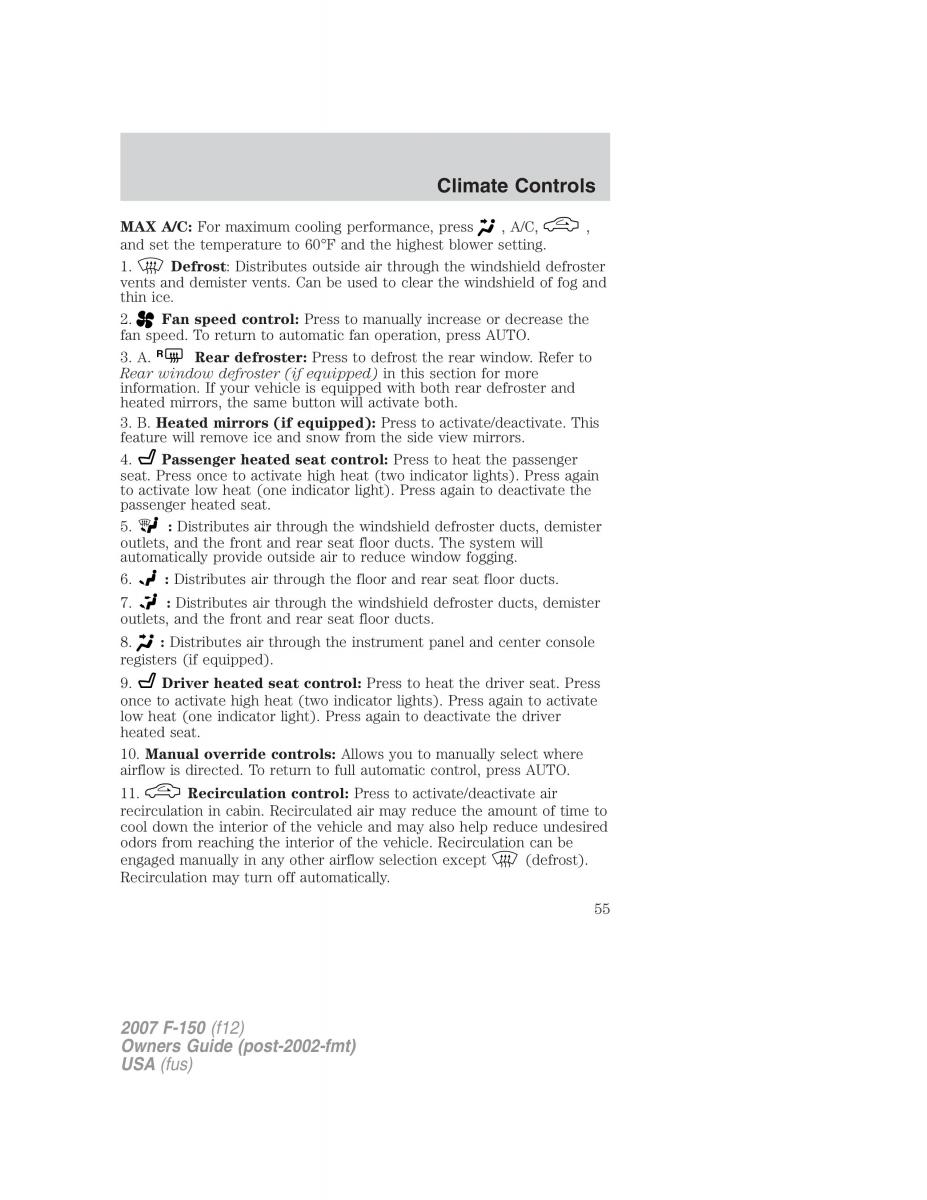 Ford F 150 owners manual / page 55