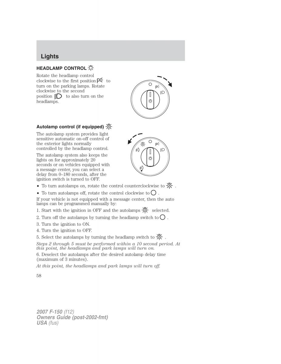 Ford F 150 owners manual / page 58