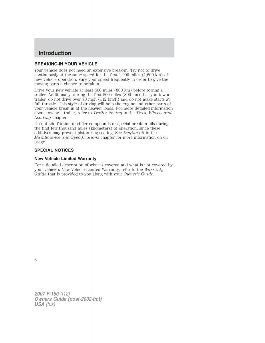 Ford F 150 owners manual / page 6