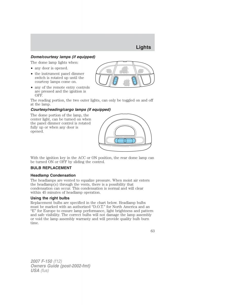 Ford F 150 owners manual / page 63