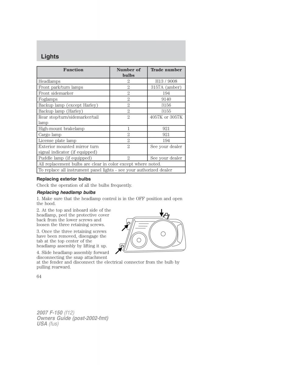 Ford F 150 owners manual / page 64