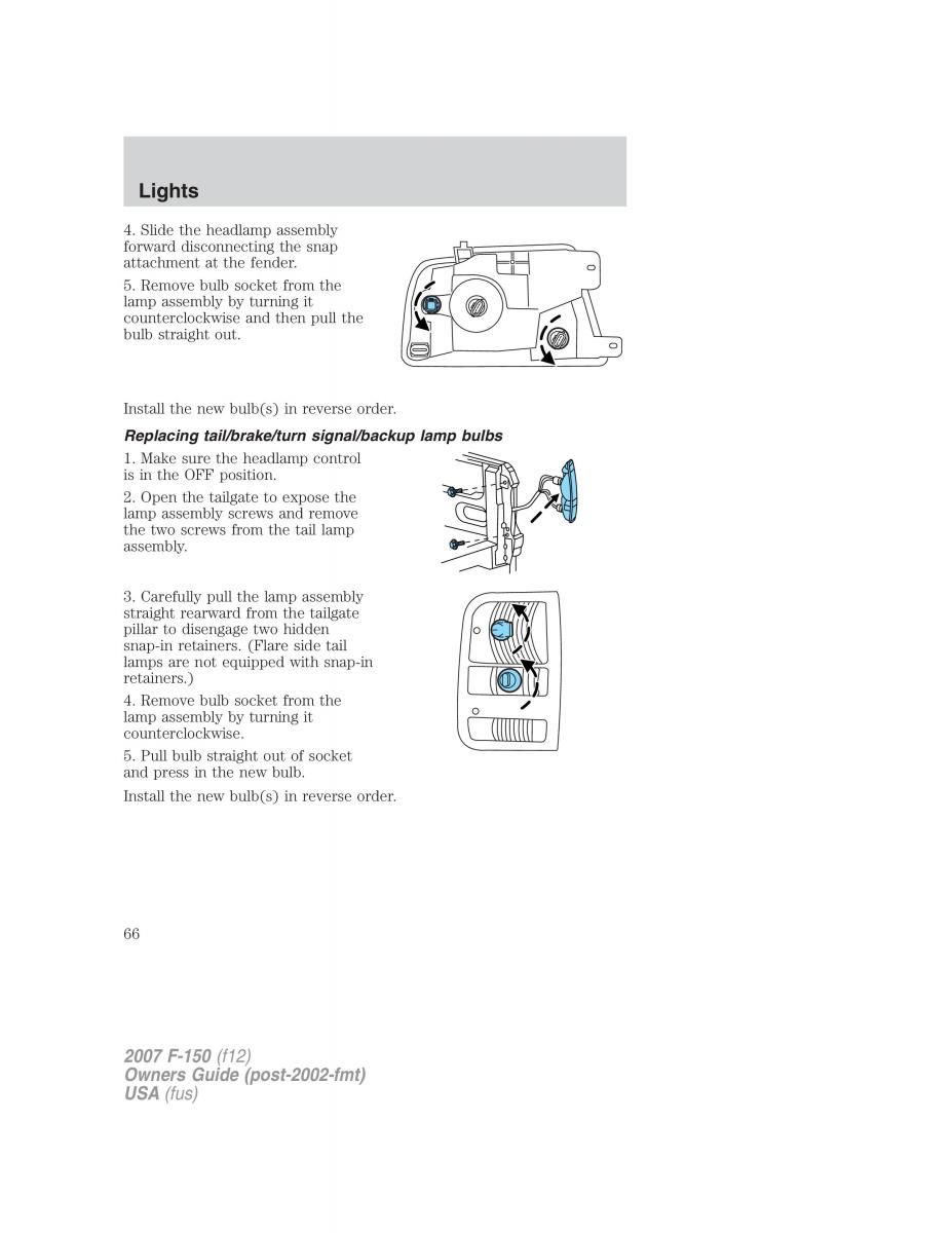 Ford F 150 owners manual / page 66