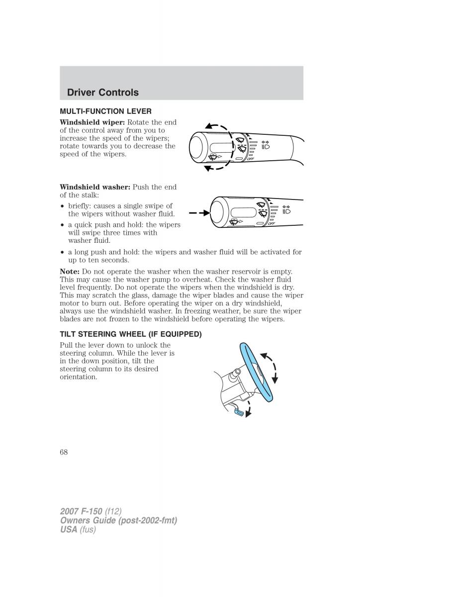 Ford F 150 owners manual / page 68