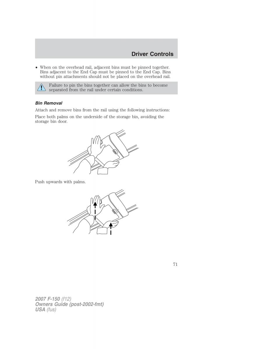 Ford F 150 owners manual / page 71