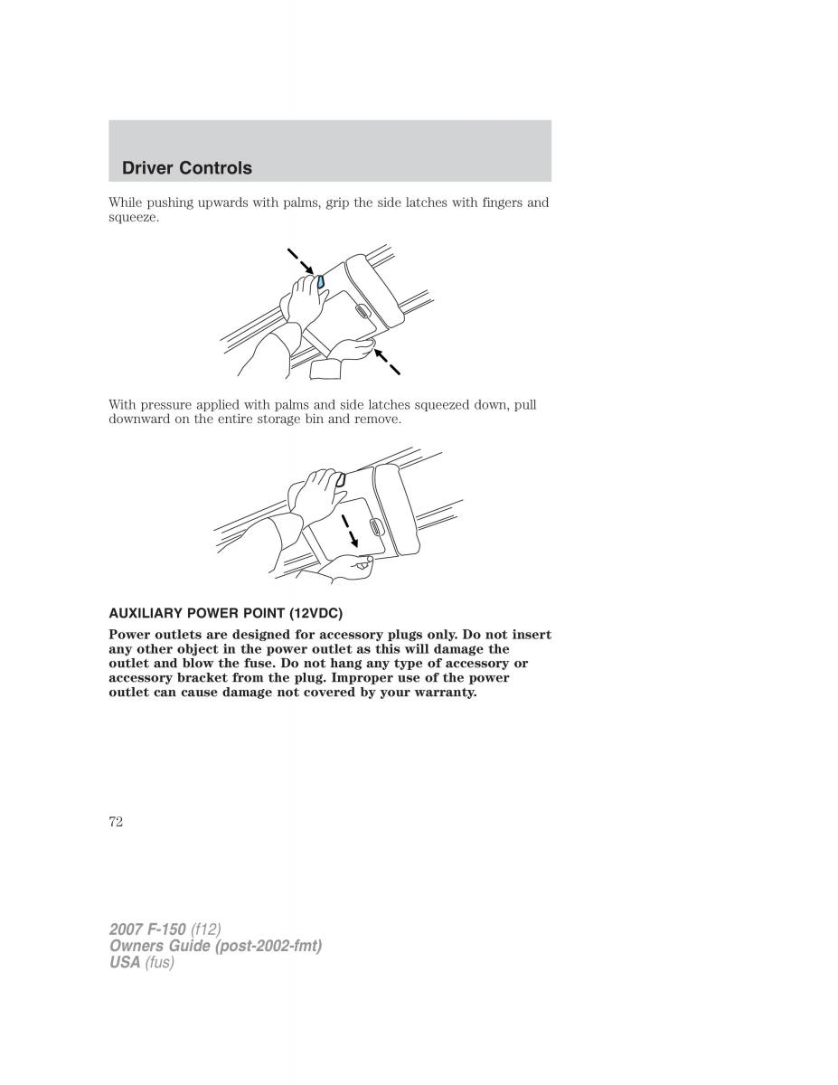 Ford F 150 owners manual / page 72