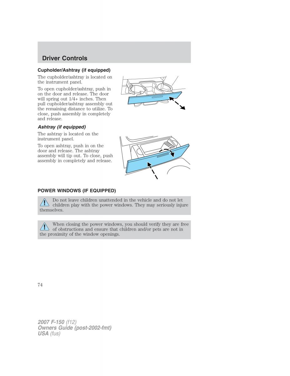 Ford F 150 owners manual / page 74