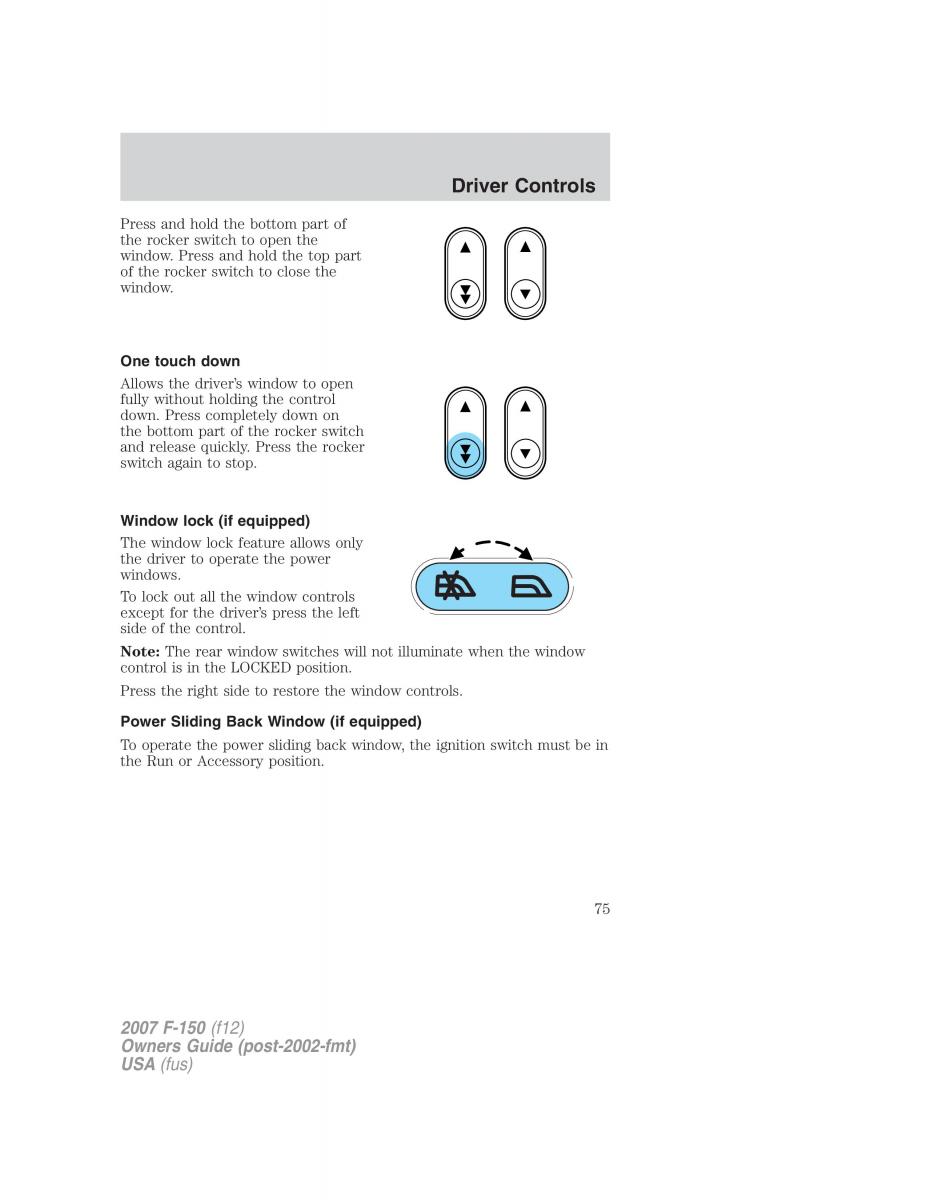 Ford F 150 owners manual / page 75