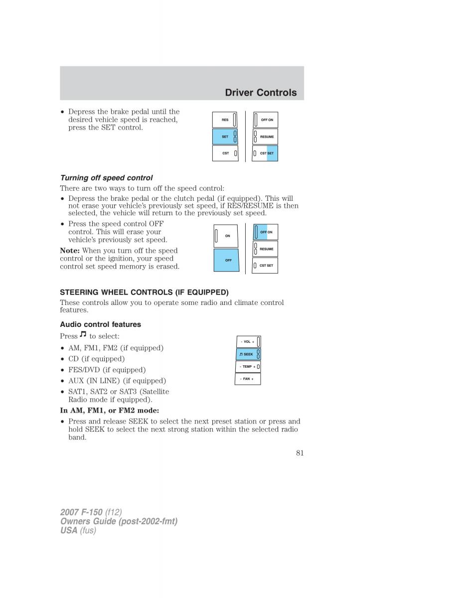 Ford F 150 owners manual / page 81