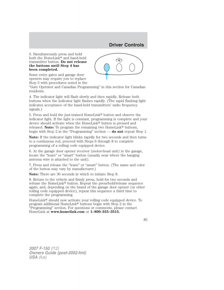 Ford F 150 owners manual / page 85