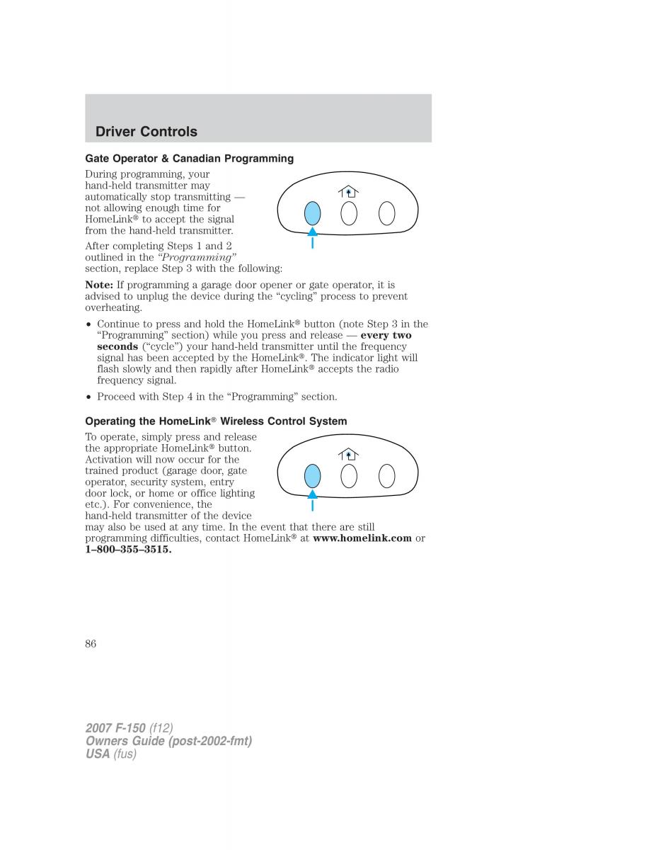 Ford F 150 owners manual / page 86