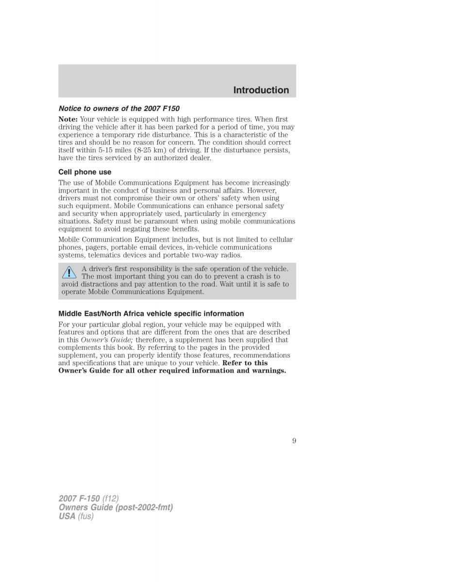 Ford F 150 owners manual / page 9